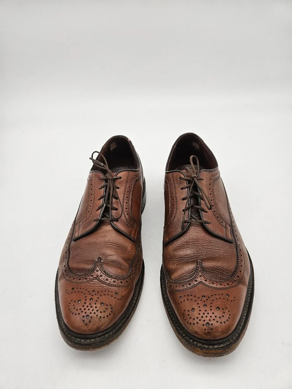 Allen Edmonds MacNeil 9157 Brown Shell Leather Wingtip Derby Shoes Size 10D